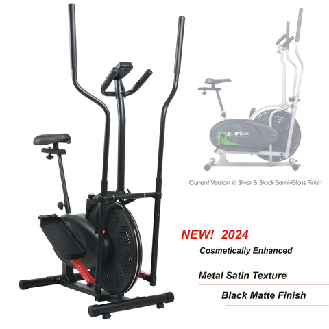 Body Rider BRD2000 2-in-1 Dual Trainer Elliptical and Upright Stationary Bike - Body Flex Sports
