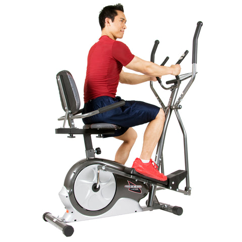 Body Flex Sports Stationary 2 In 1 Elliptical and Bike Trainer Machine 