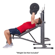 Body Champ PRO3900 Two Piece Set Olympic Weight Bench with Squat Rack - Body Flex Sports